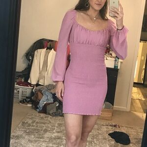 NEVER WORN: Elegant Pink Smocked Dress